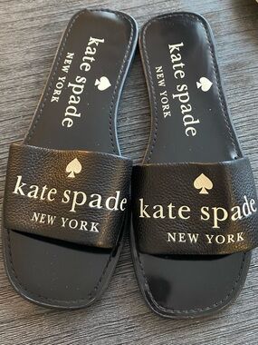 kate spade Black Logo Slide Sandals